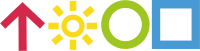 DISC Rouge jaune vert bleu