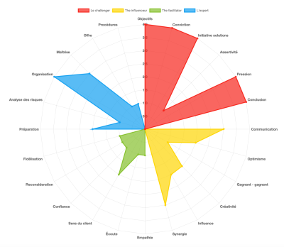 Radar des comp&eacute;tences 4colors DISC