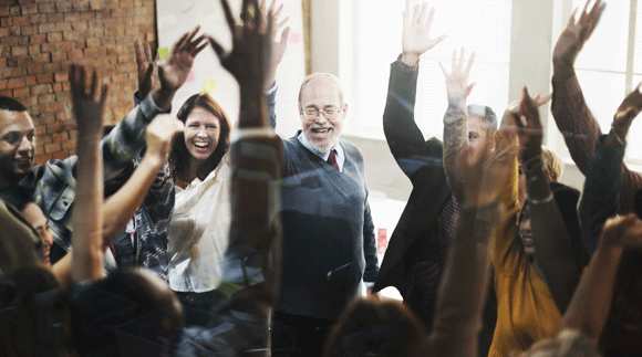 Image d'une équipe en team building